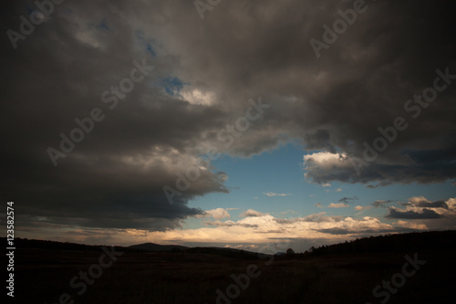 Storm clouds with sky poking through