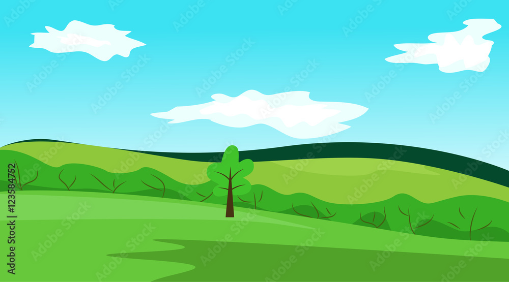 Fototapeta premium Simple vector landscape