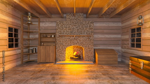 Bild auf Leinwand 山小屋