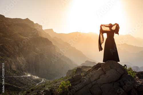 Omani woman in the mountains