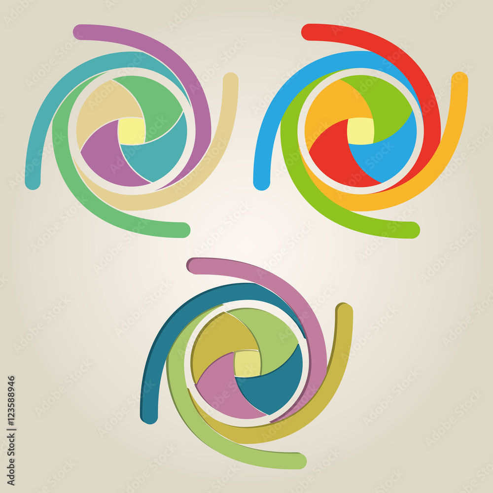Twisting circular lines with different color Twisting circular lines with different color