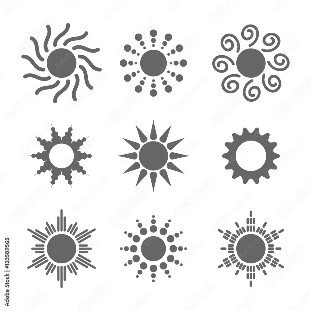 Set of sun icons