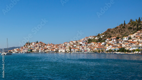 View from the yacht of the coast Poros island, Greece. © De Visu