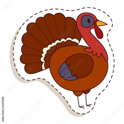 Cute cartoon turkey vector illustration