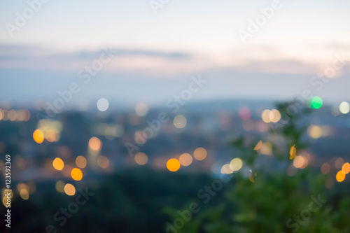 blurred city light at sunset © moomusician