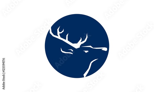 Circle Symbol Deer Logo Flat