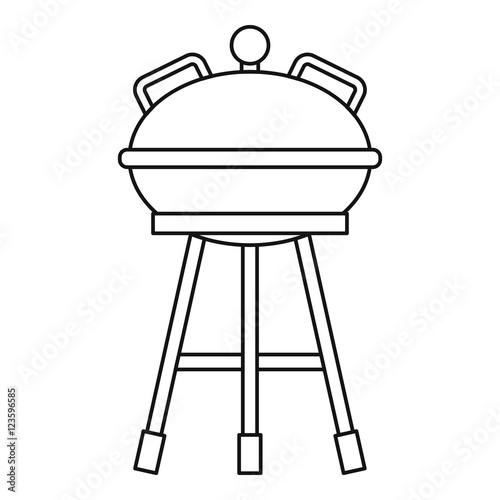 Camping kettle barbecue icon. Outline illustration of kettle barbecue vector icon for web