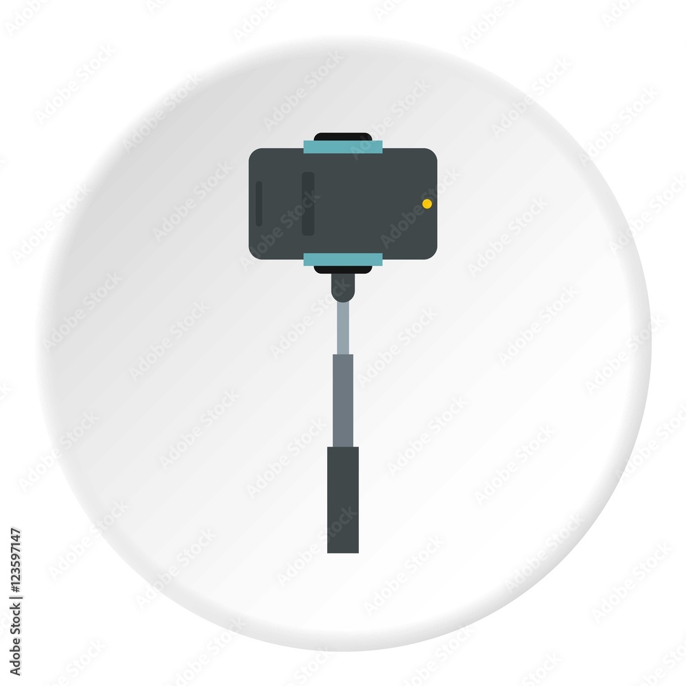 Selfie stick with photo camera icon. Flat illustration of photo canera vector icon for web design Selfie stick with photo camera icon. Flat illustration of photo canera vector icon for web design