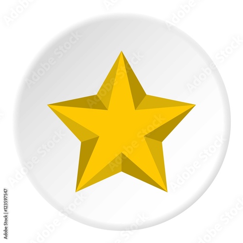 Five pointed convex star icon. Flat illustration of five pointed convex star vector icon for web