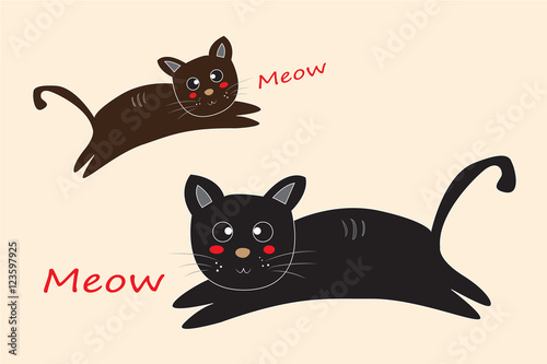 Black cat jumping cartoon vector