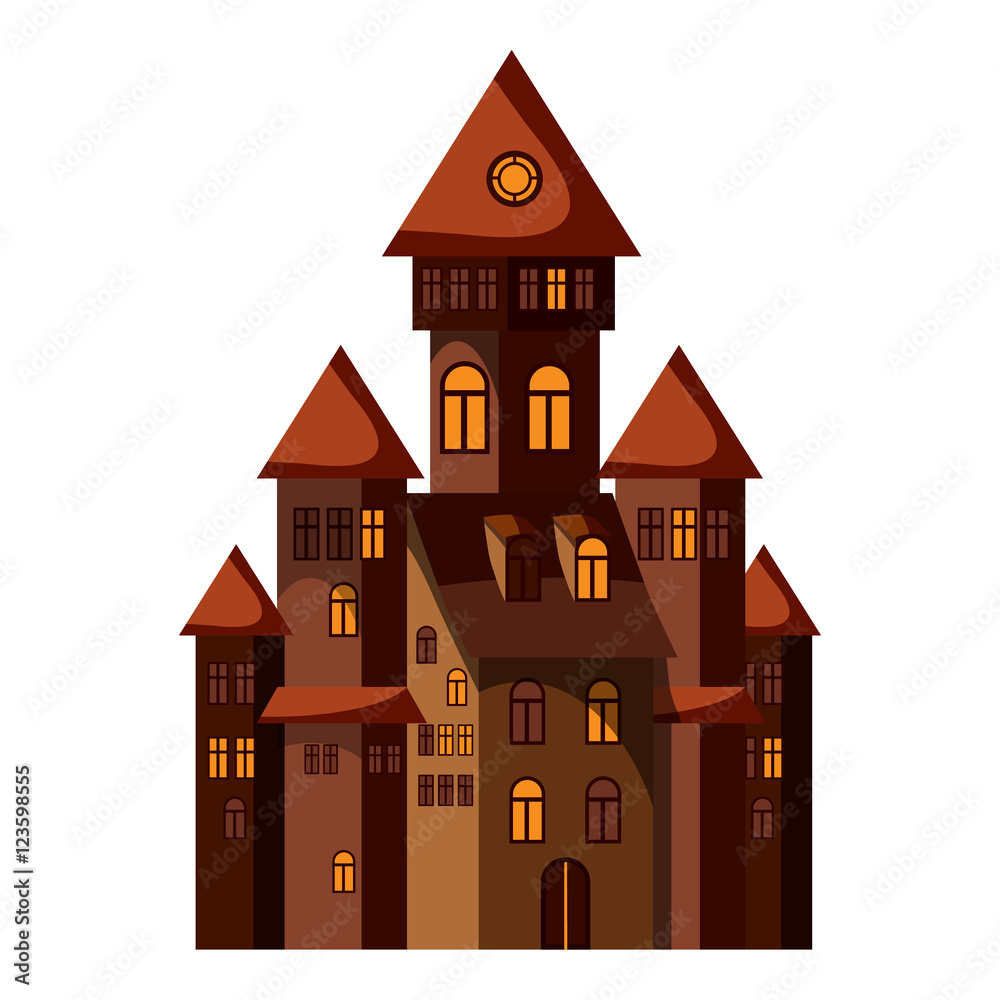 Castle icon. Cartoon illustration of castle vector icon for web