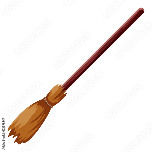 Broom icon. Cartoon illustration of broom vector icon for web