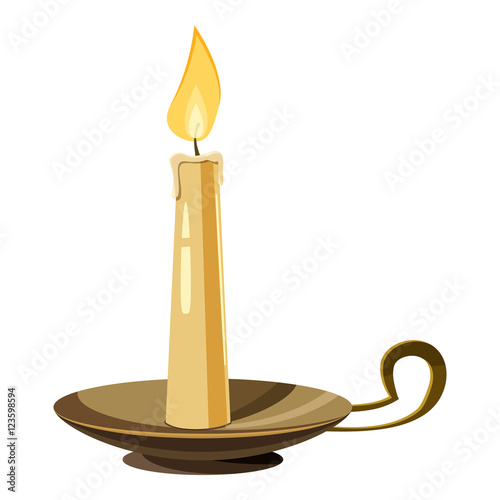 Candle icon. Cartoon illustration of candle vector icon for web