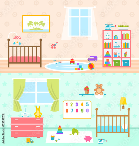 Set Playrooms for Kids. Baby Rooms Interior