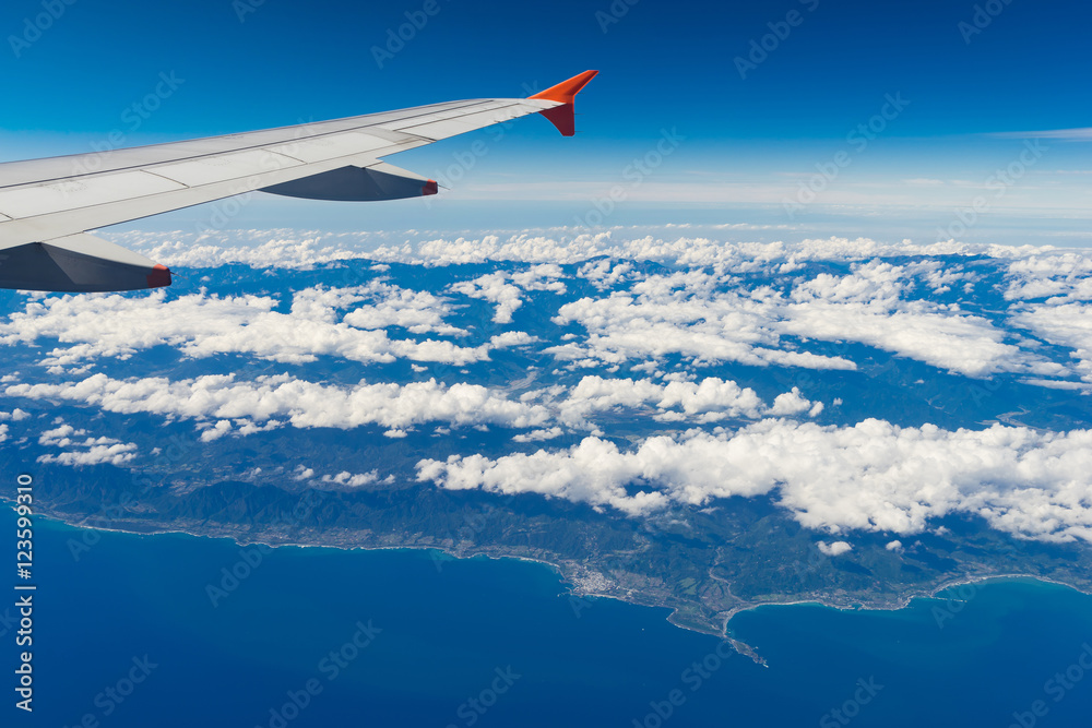 Fototapeta premium Wing of airplane