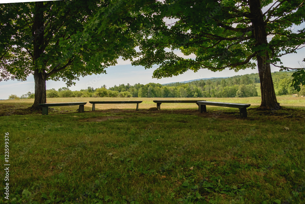 Fototapeta premium Outdoor Shaker Benches