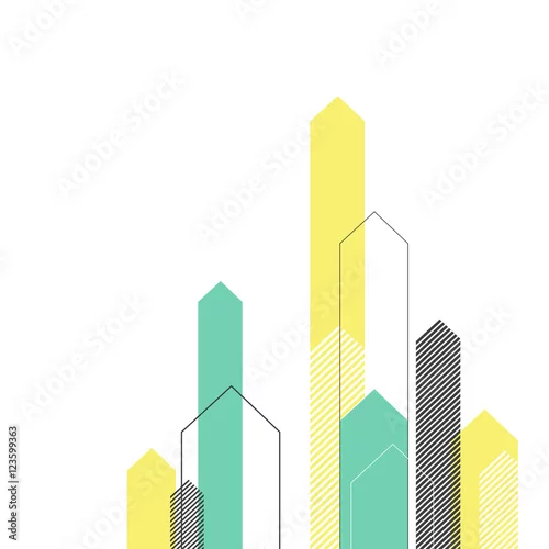 Naklejka na ścianę Streszczenie sukces koncepcji. Rosnące strzały Ilustracja. Motion Up