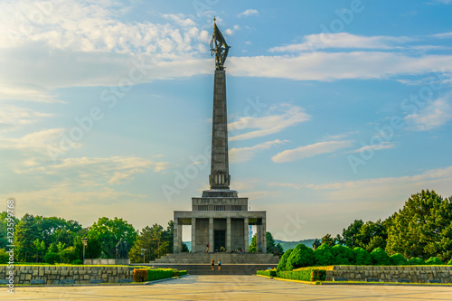 Photography a monument to the soviet army situated at the slavin military cemetery in Bratis