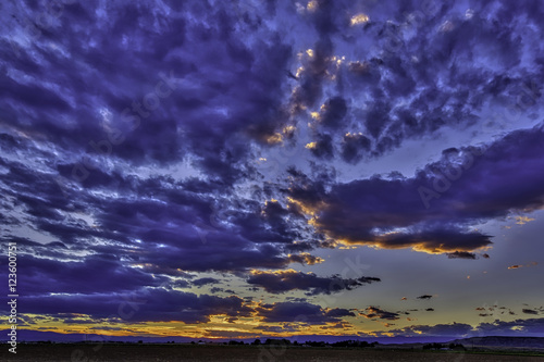 A sunset sky near Lovell, Wyoming photo
