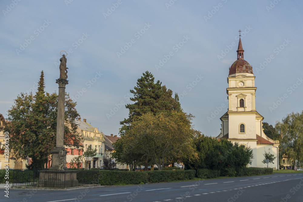 Chabarovice town in summer evening