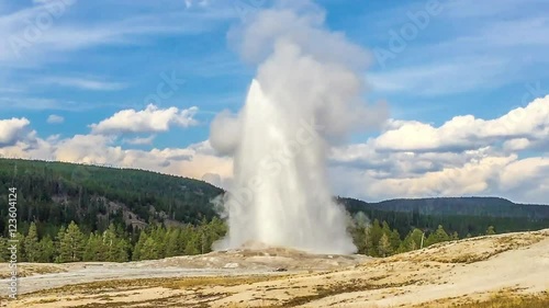 Old Faithful Geyser - the landmark of Yellowstone National Park