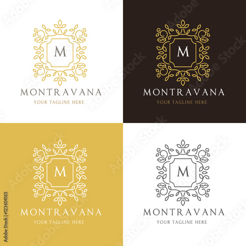 Luxury Logo template. Design for hotel logo and luxury brand identity.