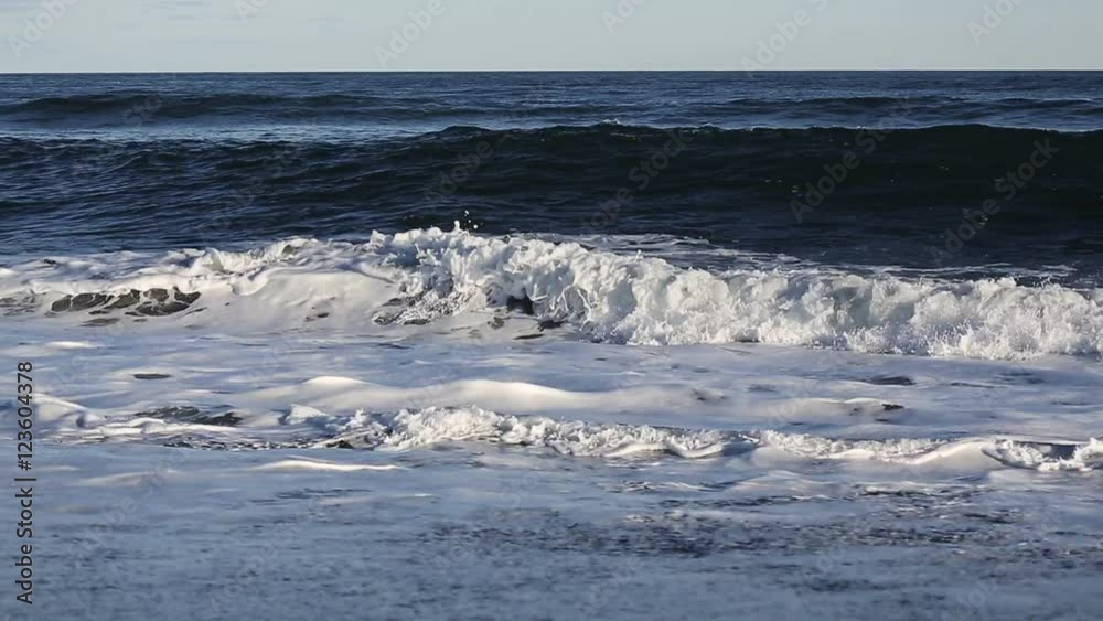Picturesque views of waves of Pacific Ocean on east coast of Kamchatka Peninsula. Eurasia, Russian Far East.
