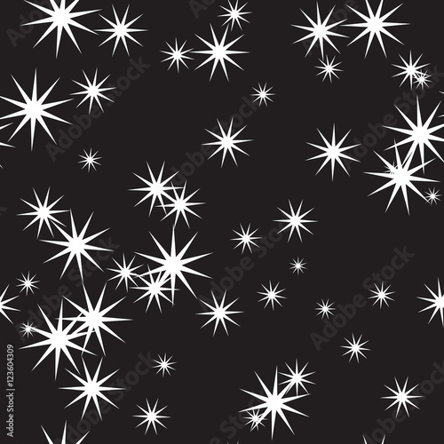 White stars on a black background. Vector Illustration © ivaletta