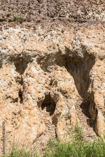 Background of beautiful soil layers in Thai photo