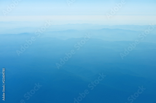 blue mountains under mist