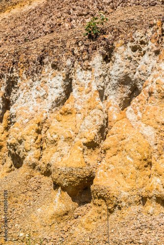 Background of beautiful soil layers in Thai photo