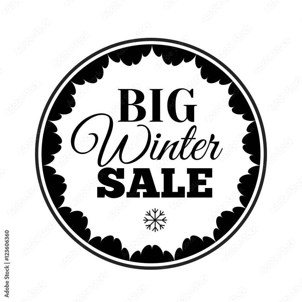 Winter sale. Vector inscription.