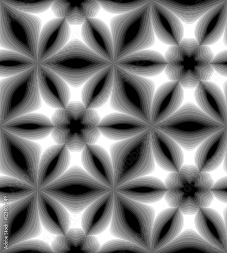 Seamless Monochrome Pattern Gently Shimmering from light to dark Tones.Visual Volume Effect.  Polygonal Geometric Abstract Background.  Vector Illustration.