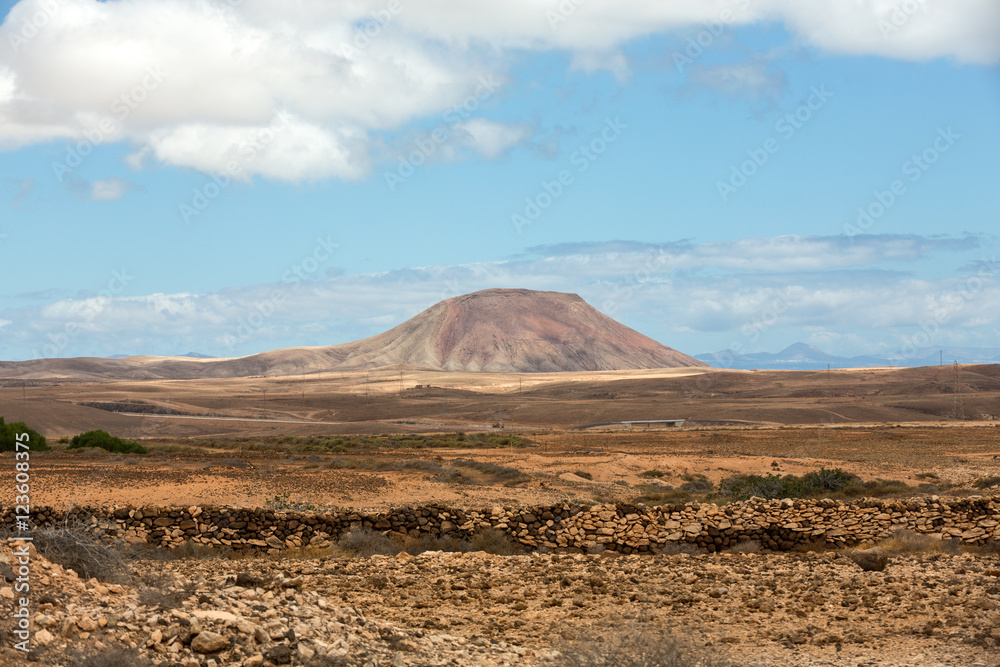 Beautiful volcanic mountains on  Fuerteventura. Canary Islands. Fuerteventura. Canary Islands