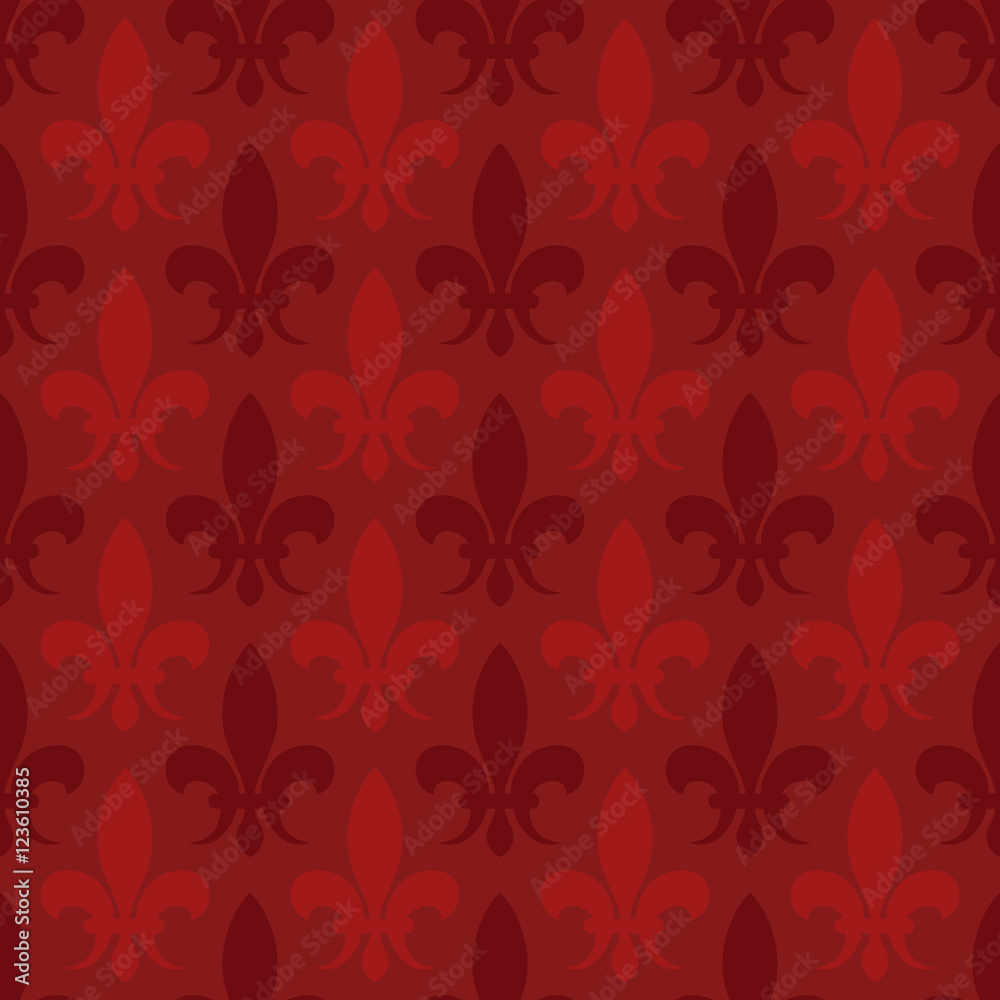 Red vector fleur de lis seamless pattern Red vector fleur de lis seamless pattern