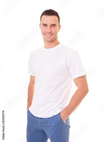 Man in a white t-shirt