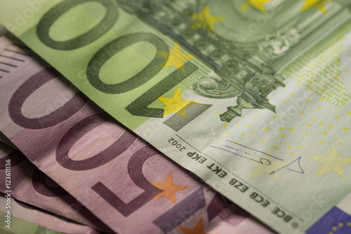 Euro banknotes money. Macro background.

