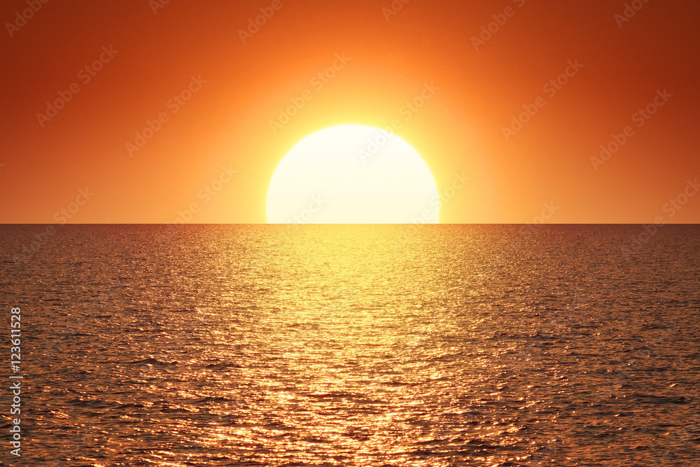 The beautiful landscapes silhouette sea and sun