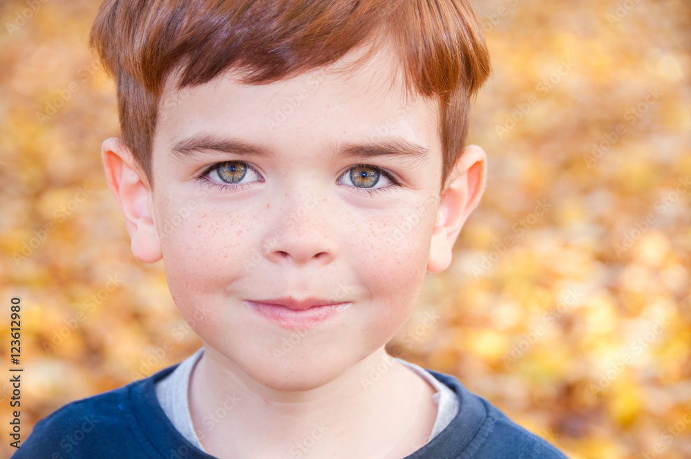 Portrait of a child with autumn leaves Portrait of a child with autumn leaves