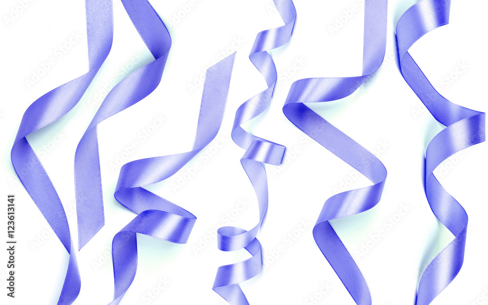 beautiful purple satin ribbon isolated on white beautiful purple satin ribbon isolated on white