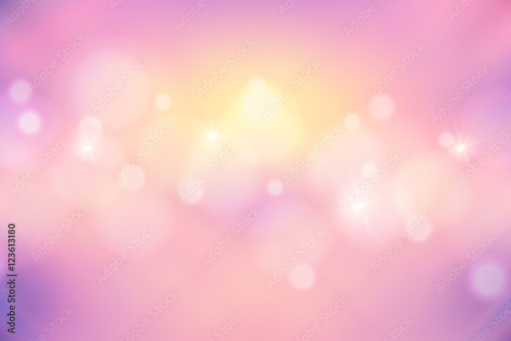 Pink pastel bokeh lights defocused lights background.