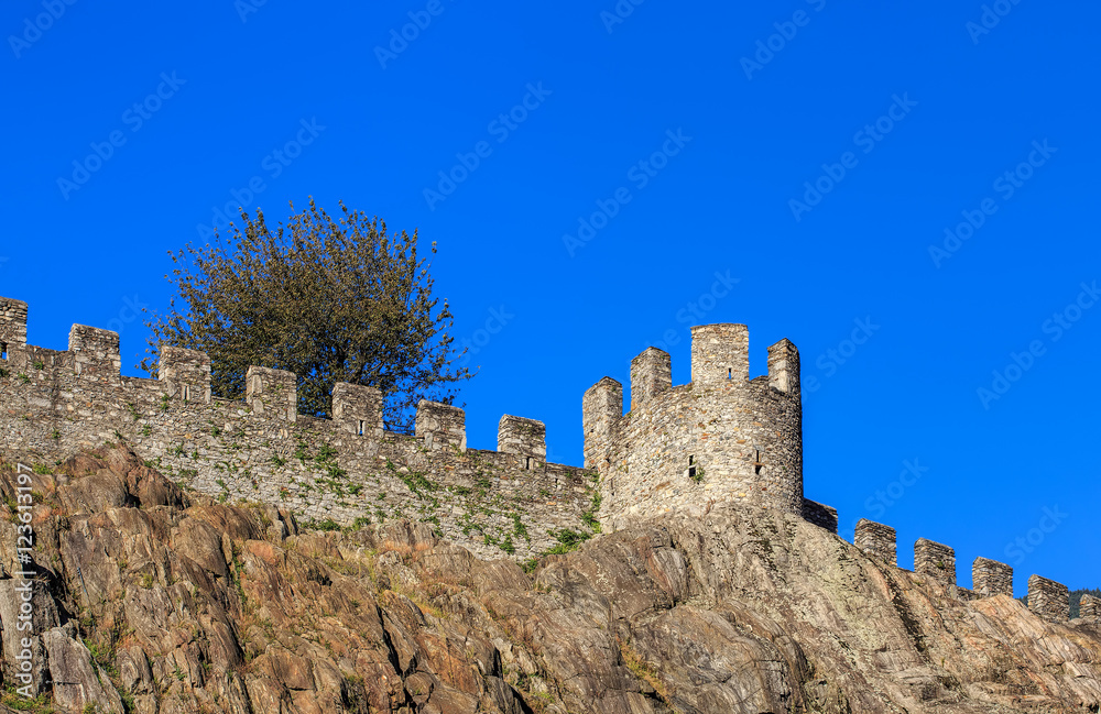 Castelgrande fortress in the city of Bellinzona, Switzerland