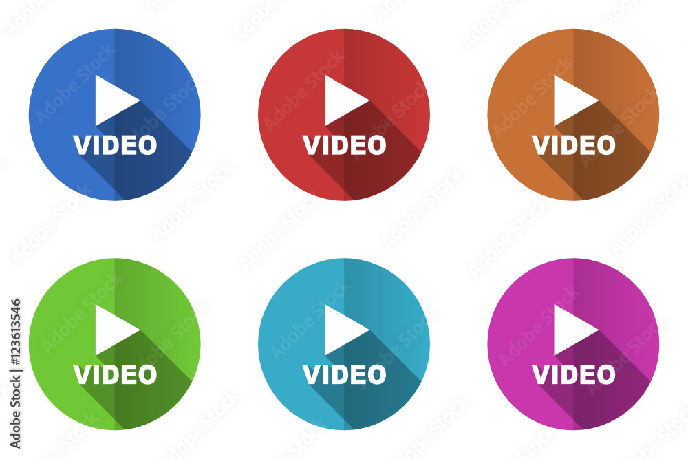 Flat design colorful vector icons
