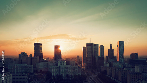 Warsaw Downtown sunrise skyline, Poland © marchello74