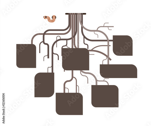 Tree root infographic template. vector illustration.