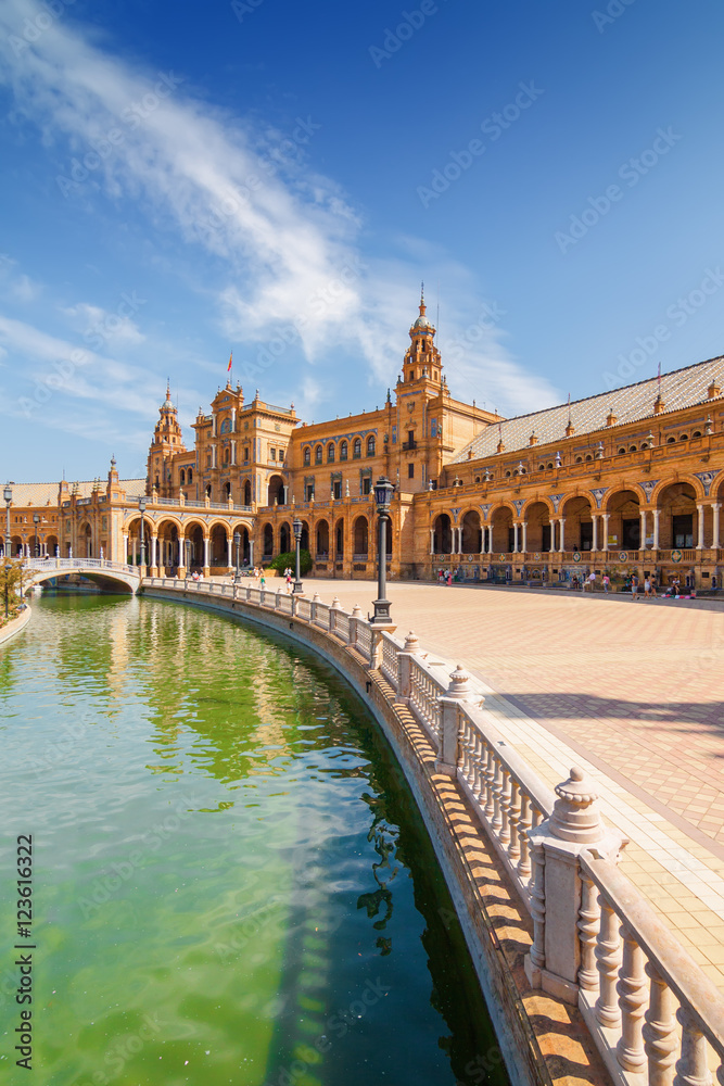 Architectural Complex of Plaza de Espana in Sevilla, Andalusia province, Spain. Architectural Complex of Plaza de Espana in Sevilla, Andalusia province, Spain.