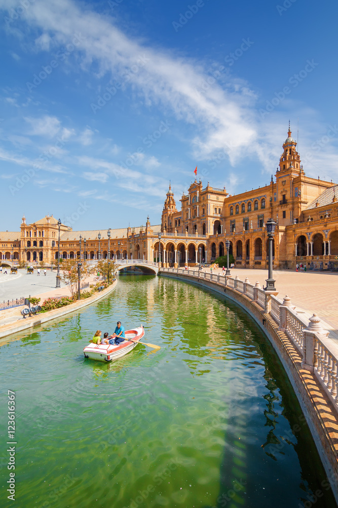 Obraz premium Architectural Complex of Plaza de Espana in Sevilla, Andalusia province, Spain.