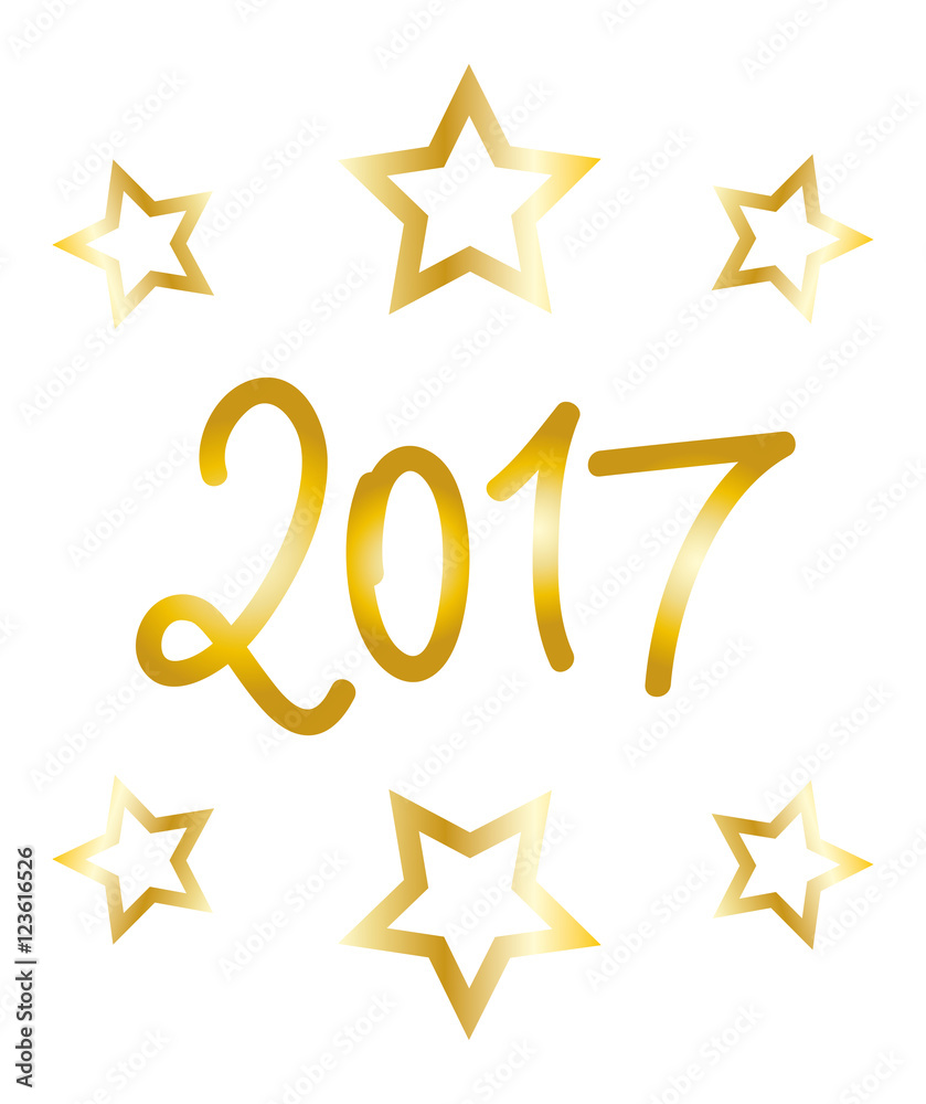 Neujahr, Silvester, Frohes neues Jahr,Neues Jahr 2017 mit goldenen Sternen, Jahreswechsel Neujahr, Silvester, Frohes neues Jahr,Neues Jahr 2017 mit goldenen Sternen, Jahreswechsel