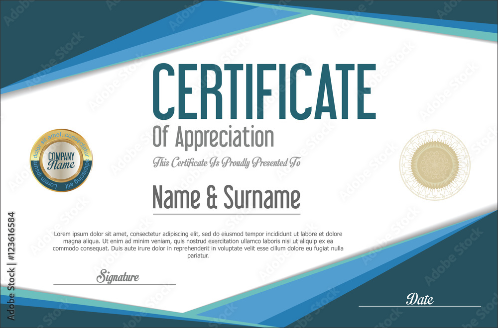 Fototapeta premium Certificate or diploma template
