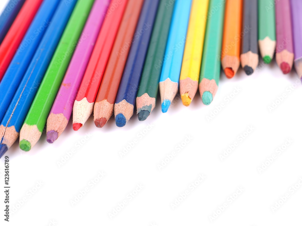 colored pencils on white background colored pencils on white background
